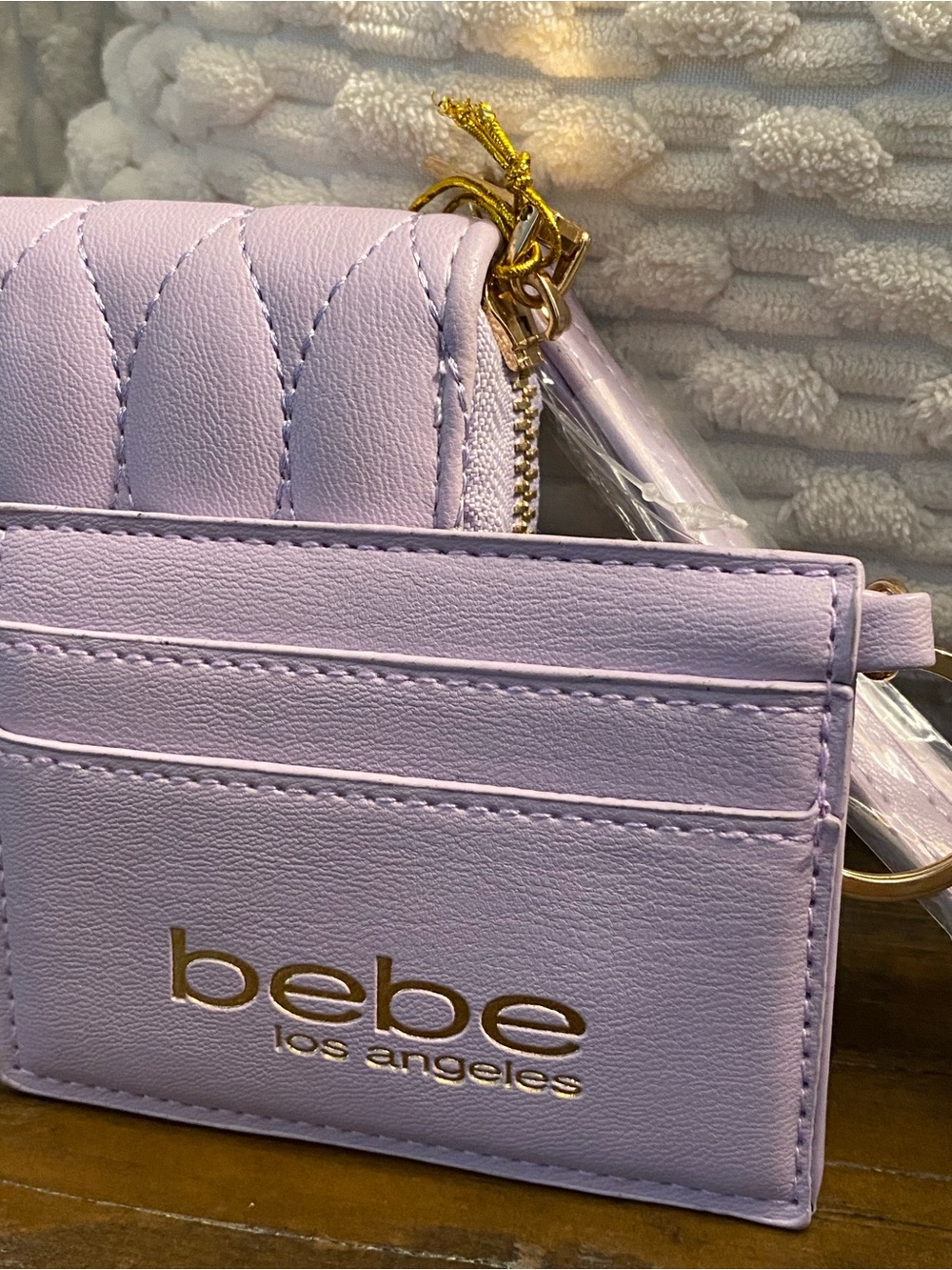 bebe Lavender Quilted Wallet with Matching Cardholder - Picture 4 of 4